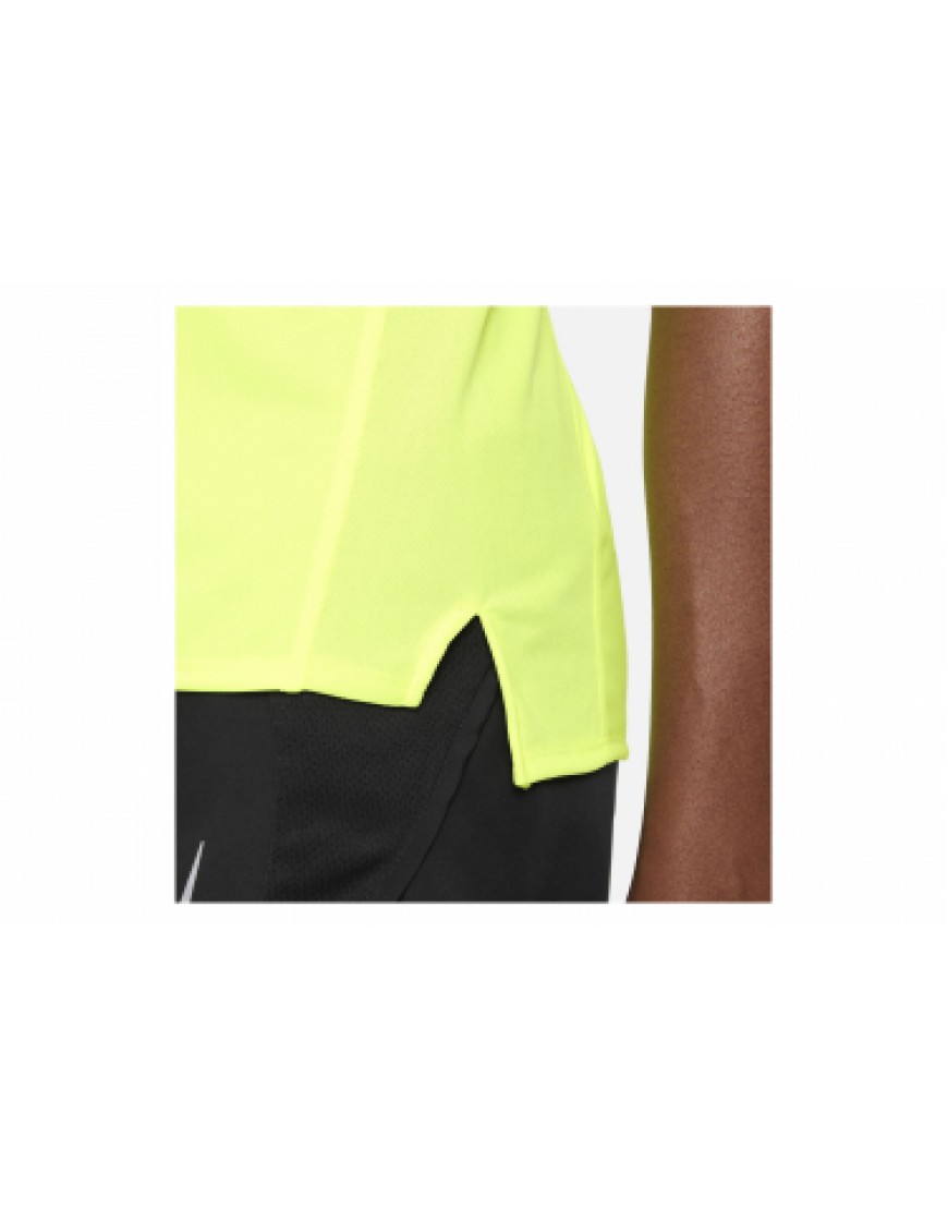 Vêtements Hauts Running Running Maillot Manches Courtes Femme Nike Dri-Fit Race Jaune FT17148
