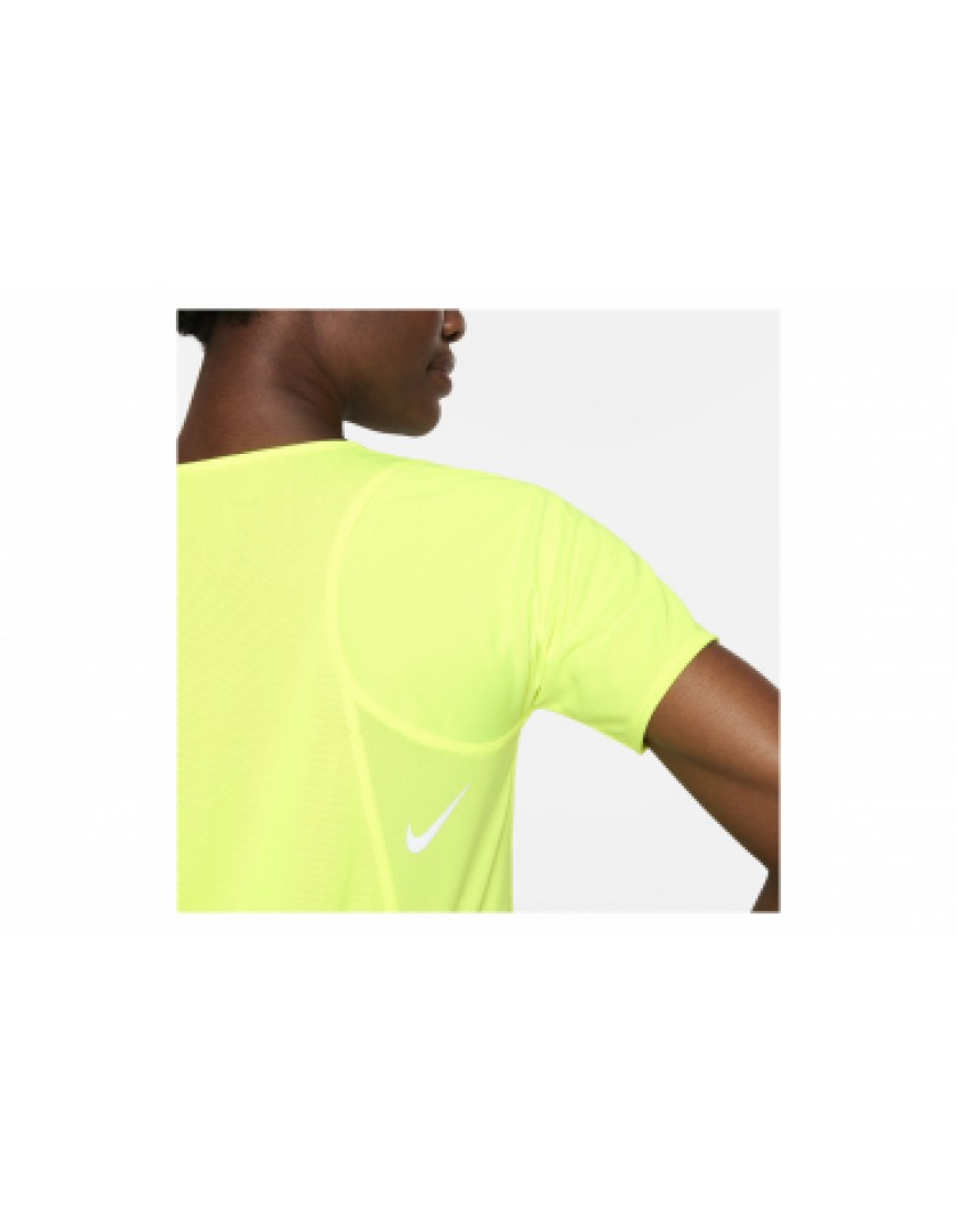 Vêtements Hauts Running Running Maillot Manches Courtes Femme Nike Dri-Fit Race Jaune FT17148