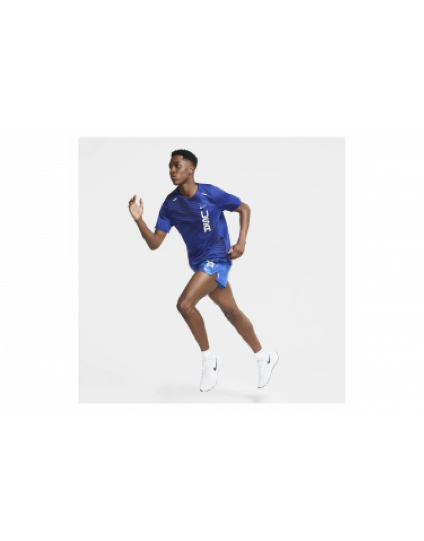 Vêtements Hauts Running Running Maillot Manches Courtes Nike Dri-FIT Rise 365 Team USA Bleu RB60098
