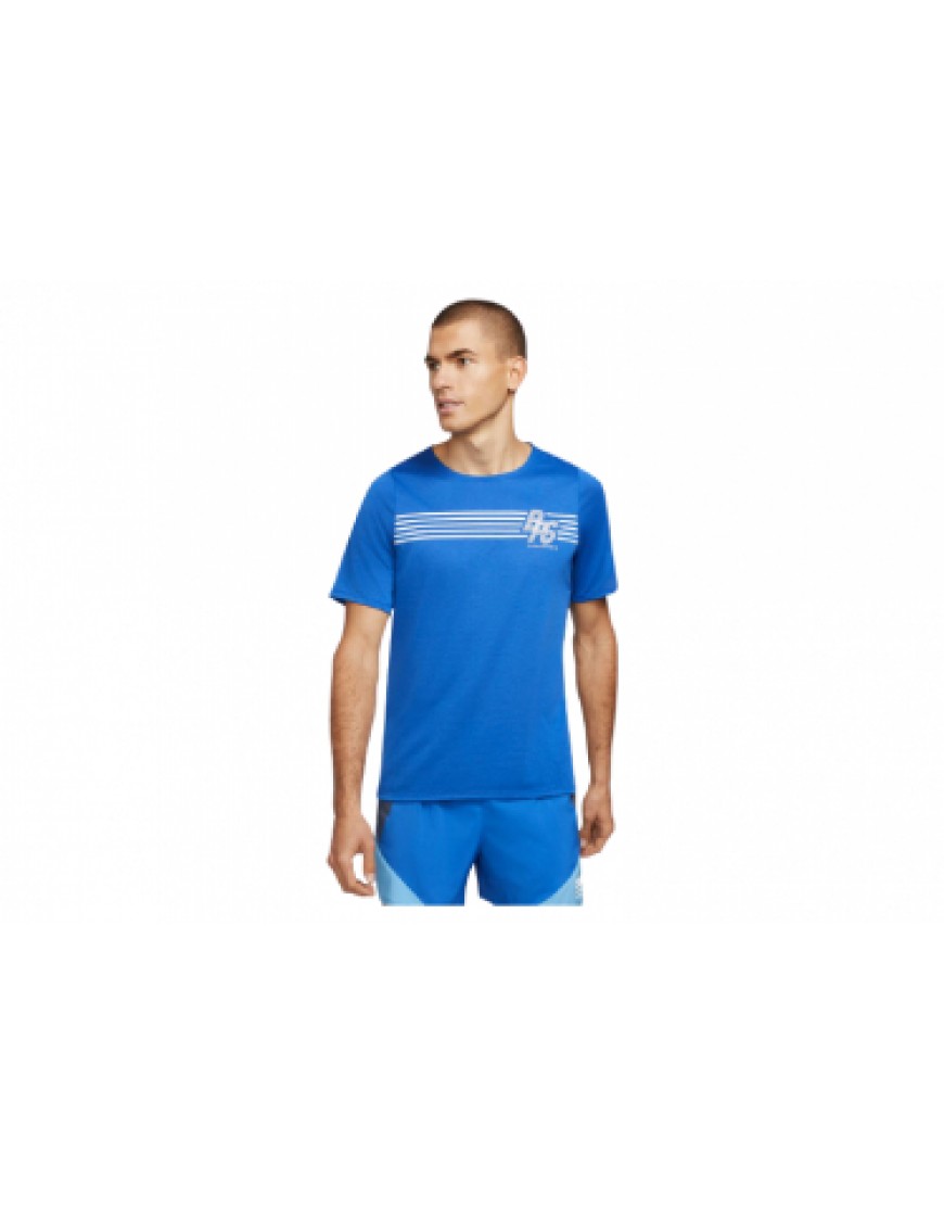 Vêtements Hauts Running Running Maillot manches courtes Nike Rise 365 BRS Bleu Homme EJ02452