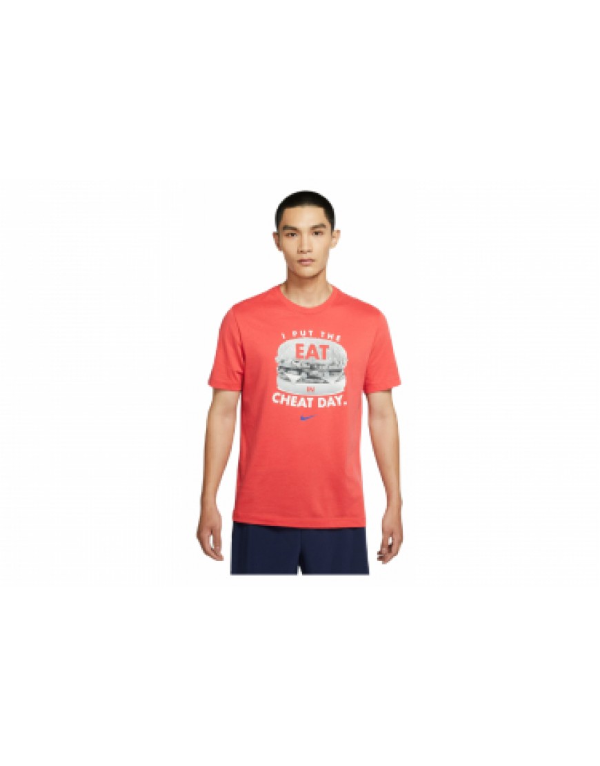 Vêtements Hauts Running Running  T-Shirt Manches Courtes Nike Dri-Fit Humor Rouge GE57384