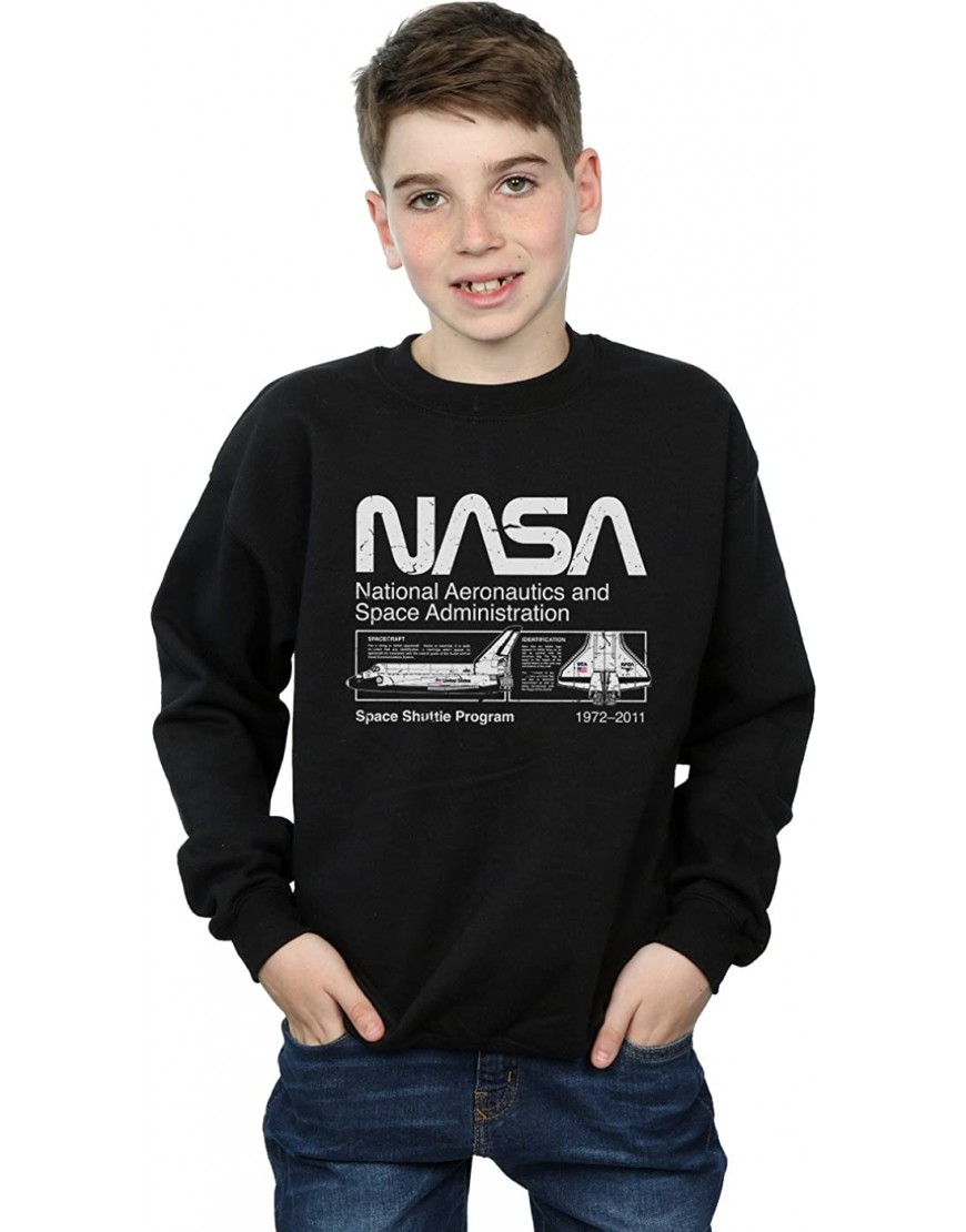 Absolute Cult NASA Garçon Classic Space Shuttle Sweat-Shirt B07BS5LHBZ