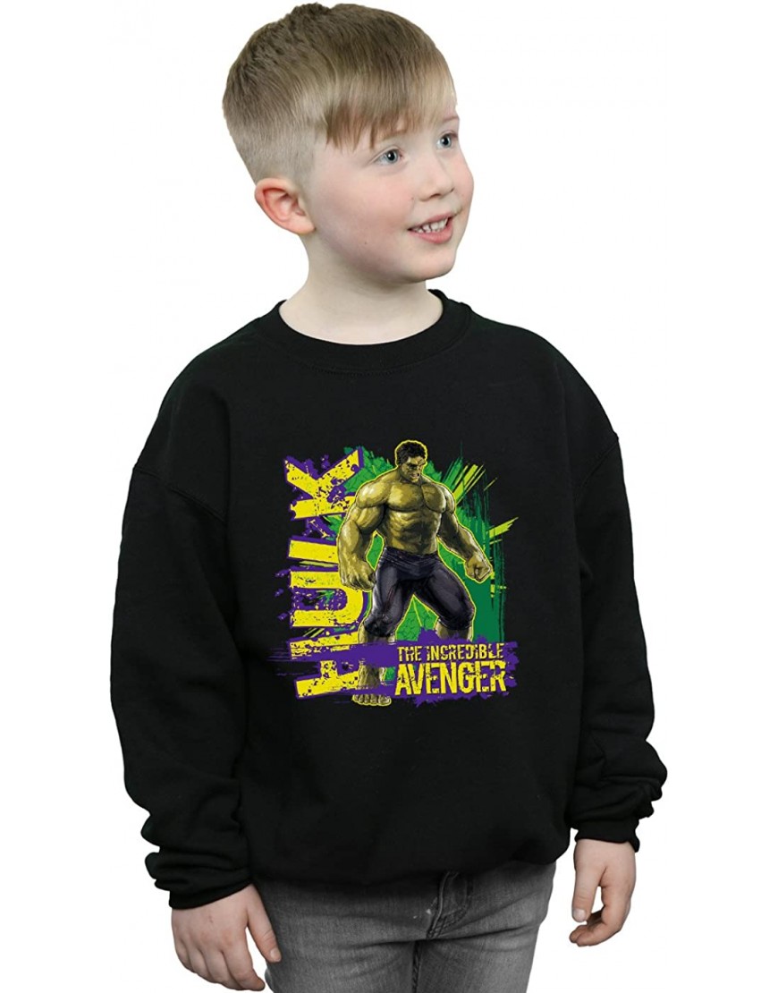 Marvel Garçon Avengers Hulk Incredible Avenger Sweat-Shirt B07DF9TDM3