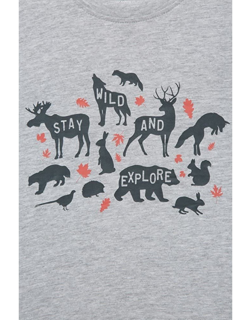 Mountain Warehouse Stay Wild LS Kids Printed Tee Gris 11-12 Ans B09WY8PD59