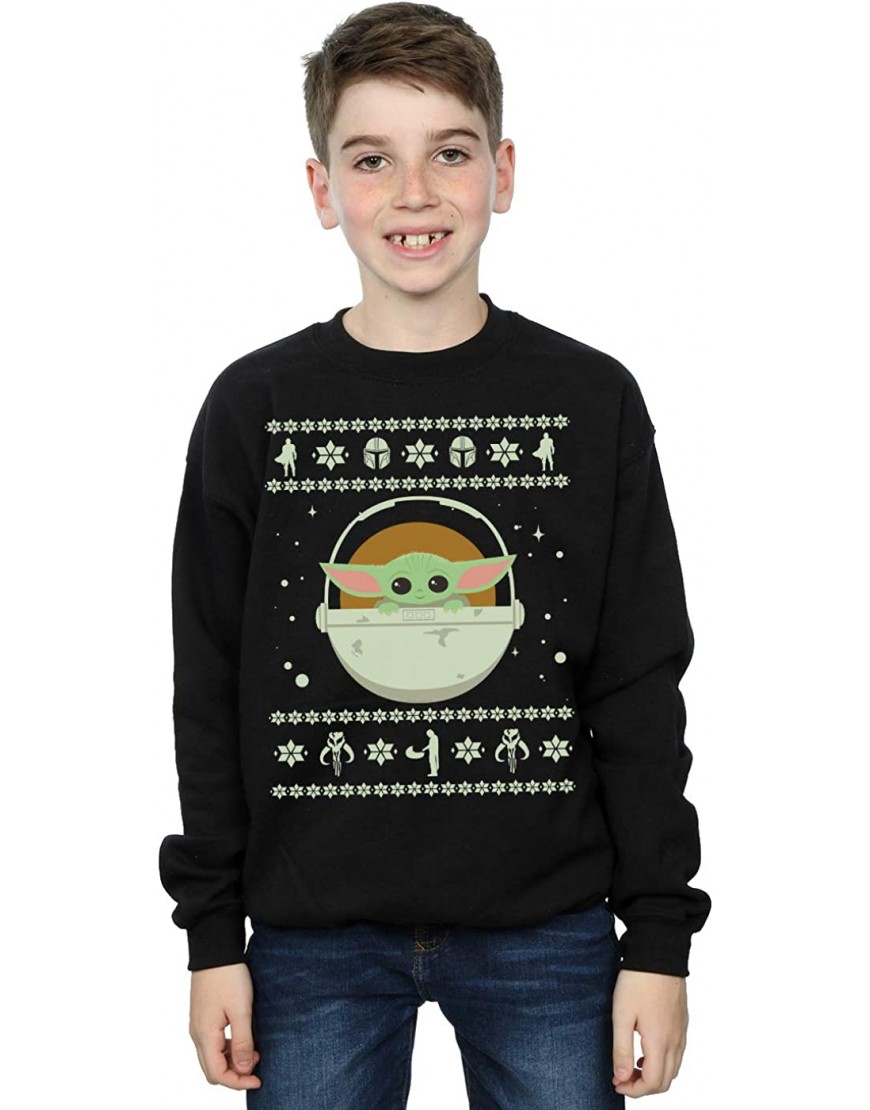 Star Wars Garçon The Mandalorian The Child Christmas Sweat-Shirt B082Q1N65Y
